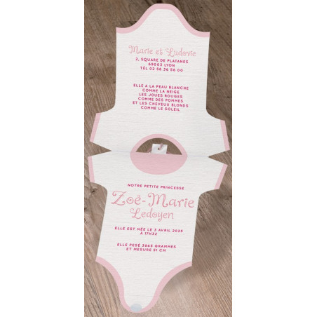 Faire-part de naissance original vintage fille body Belarto Naissance 2020 610003 Faire-part de naissance original vintage fille body Belarto Naissance 2020 610003