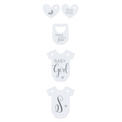 Faire-part naissance original rose lapin blanc body jumelles Belarto Naissance 2020 610019