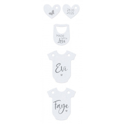 Faire-part naissance original rose lapin blanc body jumelles Belarto Naissance 2020 610019