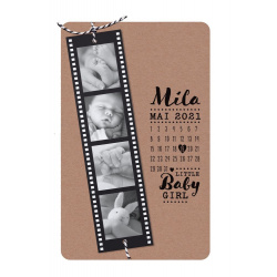 Faire-part naissance original kraft pellicule photo Belarto Hello World 2018 718037