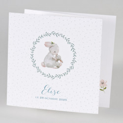 Faire-part naissance mignon lapins pop-up vert pâle Buromac Baby Folly (2019) 589.042