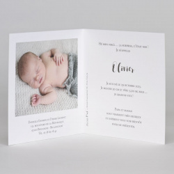 Faire-part naissance original ourson noir blanc doré Buromac Baby Folly (2019) 589.049-2