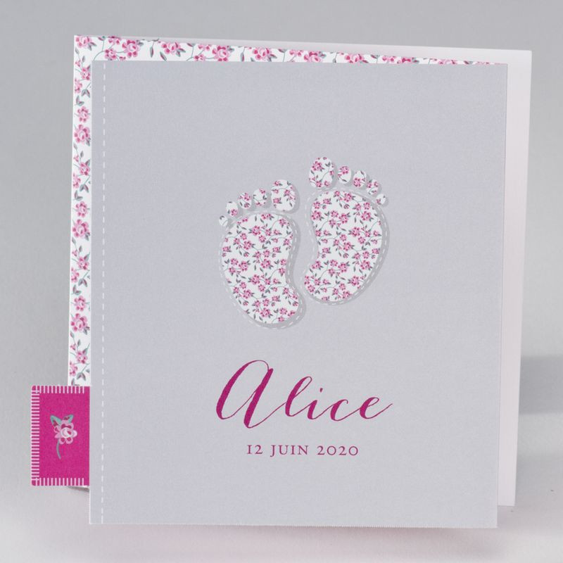 Faire-part naissance vintage fleurs roses photo Buromac Baby Folly (2019) 586.069 Faire-part naissance vintage fleurs roses photo Buromac Baby Folly (2019) 586.069
