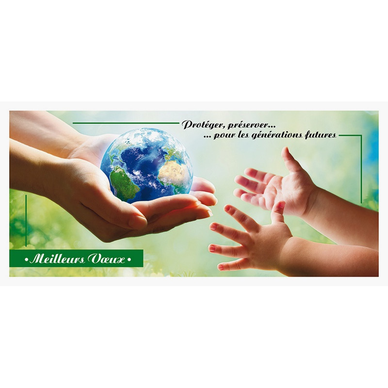 Carte De Vœux Environnement Nature Planete Avenir Enfant Btb526