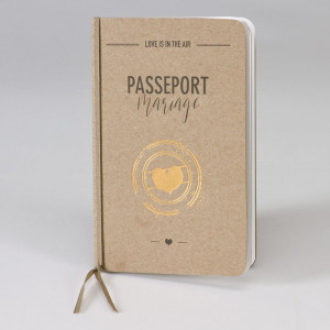 Faire-part mariage original passeport kraft dorure BUROMAC Papillons 2018 108.047