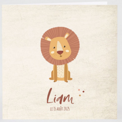 Faire-part naissance baptême original animaux savane lion Buromac Baby Folly (2022) 581.019
