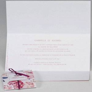 Faire-part mariage tendance motifs fleurs vintage BUROMAC Papillons 2018 108.053-2