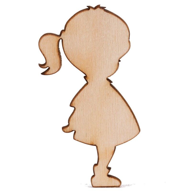 Sachet x10 motifs bois à coller petite fille BUROMAC Baby Folly (2022) 551.002