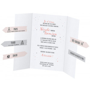 Faire part mariage original pancartes voyage couleurs pastelles Belarto Yes We Do ! 728000-2