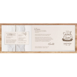 Faire-part mariage chic original crème dentelle BELARTO Collection Mariage 2020 620016-2