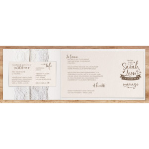 Faire-part mariage chic original crème dentelle BELARTO Collection Mariage 2020 620016-2