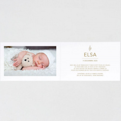 Faire-part naissance ou baptême élégant chic motif pierre beige 581.047-2