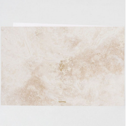 Dos du faire-part reprenant le fond pierre beige de la couverture