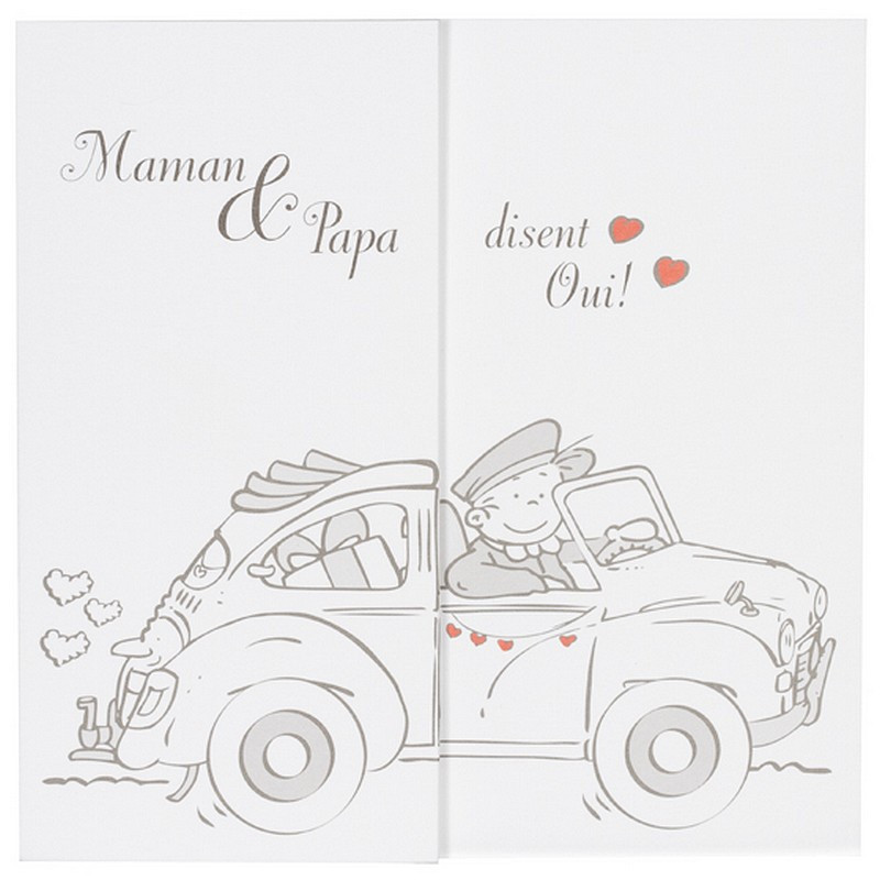 Faire part de mariage humoristique couple voiture Buromac la vie en rose 104.059 Faire part de mariage humoristique couple voiture Buromac la vie en rose 104.059