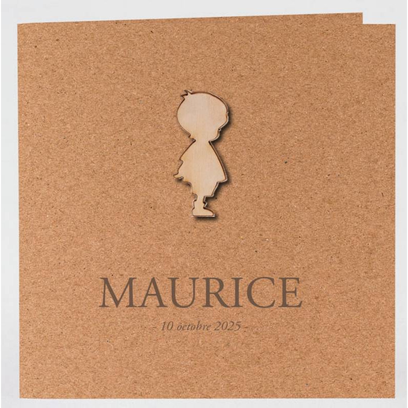 Faire-part naissance ou baptême chic kraft simple Buromac Baby Folly (2022) 581.057 Faire-part naissance ou baptême chic kraft simple Buromac Baby Folly (2022) 581.057