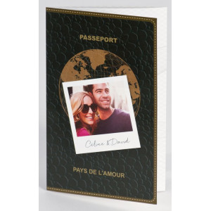Faire-part mariage original passeport photo Buromac La Vie en Rose 106.076
