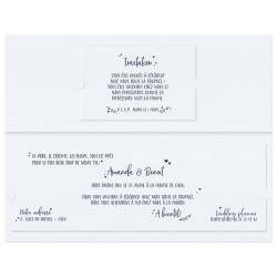 Faire-part mariage élégant blanc irisé bandeau bleu feuilles dorées BELARTO Collection Mariage 2020 620021-2