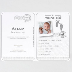 Faire-part naissance original passeport bébé empreintes pieds Buromac Baby Folly (2022) 581.1252