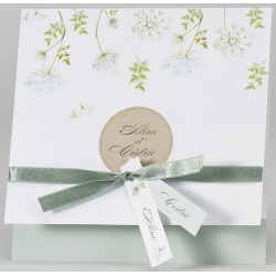 Faire-part mariage poétique nature blanc vert BUROMAC Papillons 2018 108.008