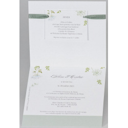 Faire-part mariage poétique nature blanc vert BUROMAC Papillons 2018 108.008-2