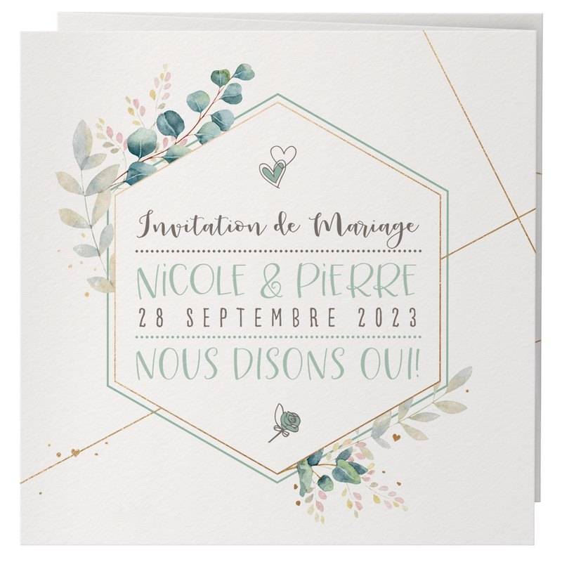 Faire-part mariage bohème chic original nature aquarelle BELARTO Celebrate Love 729205