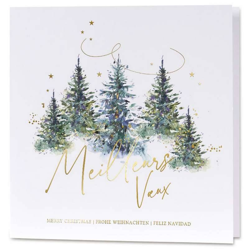 Carte de Vœux classique sapin aquarelle Buromac 842.132 Carte de Vœux classique sapin aquarelle Buromac 842.132