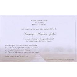 Carte de remerciement décès, deuil, funérailles, condoléances, obsèques BUROMAC 641.168