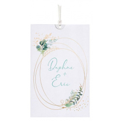 Faire-part mariage élégant blanc irisé dorure feuillage BELARTO Collection Mariage 620014