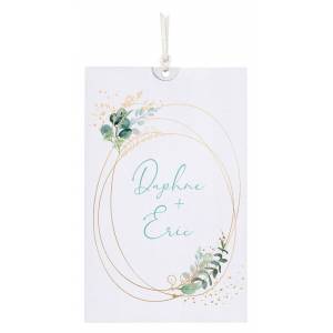 Faire-part mariage élégant blanc irisé dorure feuillage BELARTO Collection Mariage 620014