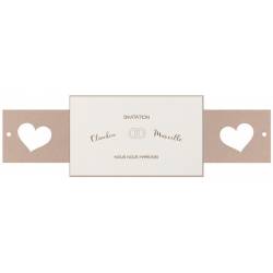 Faire-part mariage romantique chic crème cœurs fleur ruban pailleté BELARTO Collection Mariage 2020 620015-2