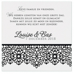 4x Carte lunch ou remerciements chic noir et blanc BELARTO Love 726545