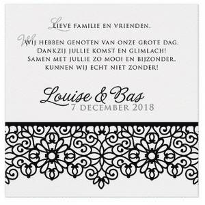 4x Carte lunch ou remerciements chic noir et blanc BELARTO Love 726545