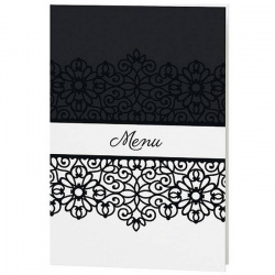 Menu mariage arabesques chic noir et blanc Belarto Love 726645