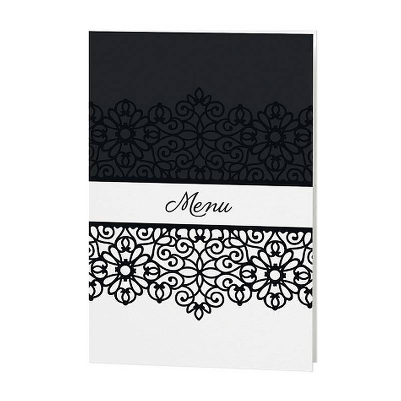 Menu mariage arabesques chic noir et blanc Belarto Love 726645