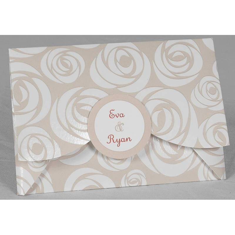 faire part mariage chic élégant pochette fleurs stylisées Faire Part Select Romance 49670