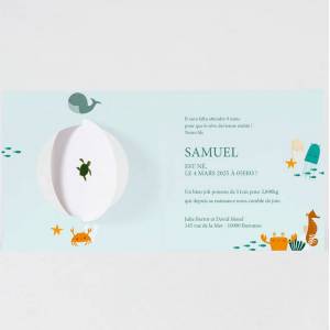 Faire-part naissance original animaux marins mobile Buromac Baby Folly (2022) 581.048-2