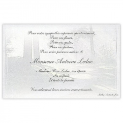 Carte de remerciements de condoléances préremplies