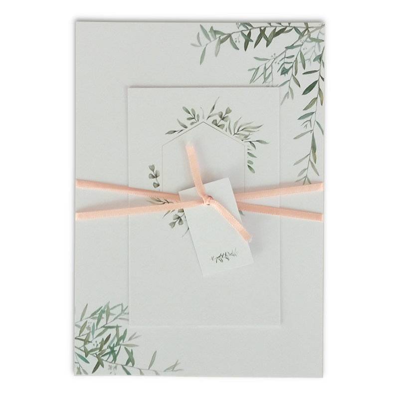 Faire-part de mariage nature, illustration branche d'olivier en aquarelle Faire-part de mariage nature, illustration branche d'olivier en aquarelle