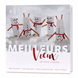 Carte de vœux classique Noël, bonhommes de neige en guimauve