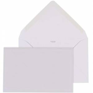 Enveloppe pour carte remerciement deuil avec petit ange. Enveloppe blanc et gris clair