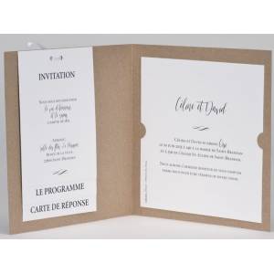 Faire-part mariage tendance kraft Oui noir photo BUROMAC Papillons 2018 108.907-2