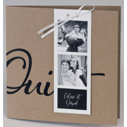 Faire-part mariage tendance kraft Oui noir photo BUROMAC Papillons 2018 108.907