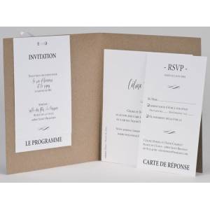 Faire-part mariage tendance kraft Oui noir photo BUROMAC Papillons 2018 108.907-3