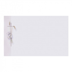 Carte remerciement décès fleurs, épis de blé et croix catholique avec ajout photo possible Buromac 641.010