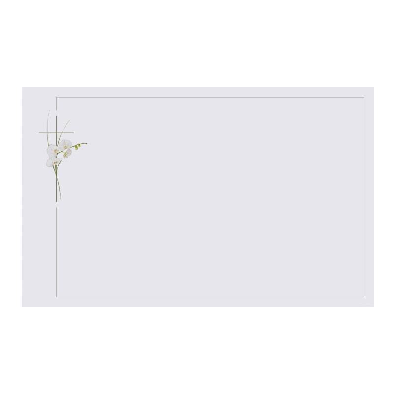 Carte de remerciement après obsèques avec fleurs blanches et croix BUROMAC 641.137 Carte de remerciement après obsèques avec fleurs blanches et croix BUROMAC 641.137