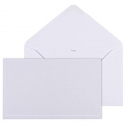 Enveloppe blanche et gris clair pour carte de remerciement deuil de taille moyenne