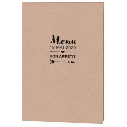 Menu mariage moderne papier kraft Belarto Yes We Do ! 728603