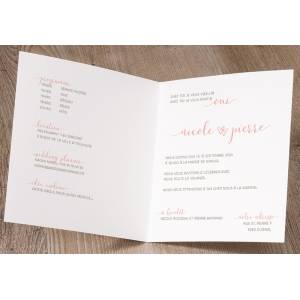 Intérieur blanc du faire-part 620006, avec un exemple de mise en page de texte de mariage
