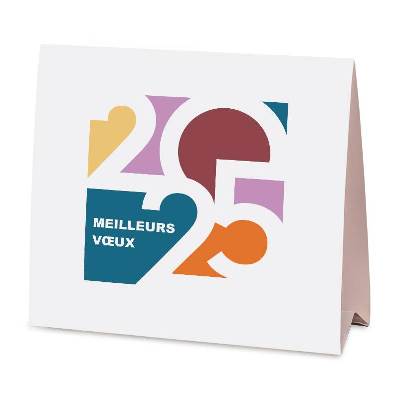 Carte de vœux 2025 pour entreprise, en forme de calendrier chevalet Carte de vœux 2025 pour entreprise, en forme de calendrier chevalet