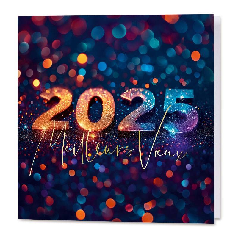 Carte de vœux illustrée de l'année 2025 brillante Carte de vœux illustrée de l'année 2025 brillante